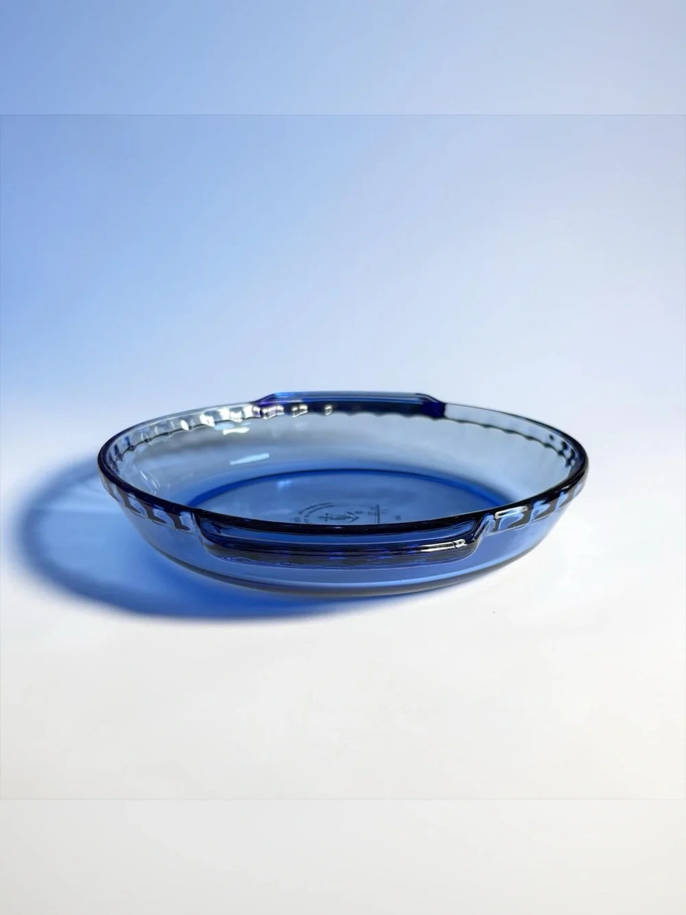 Anchor Hocking Cobalt Blue Glass Deep Pie Dish 9 inches